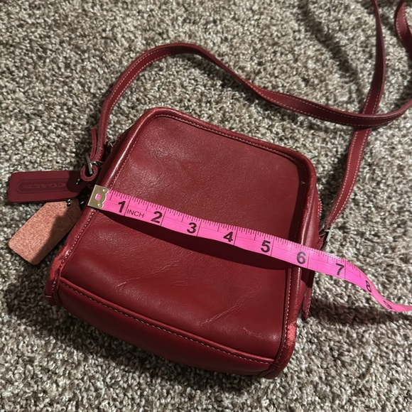Vintage Coach Bellini cross-body purse or camera bag in red leather R9G-9139 - Picture 5 of 12
